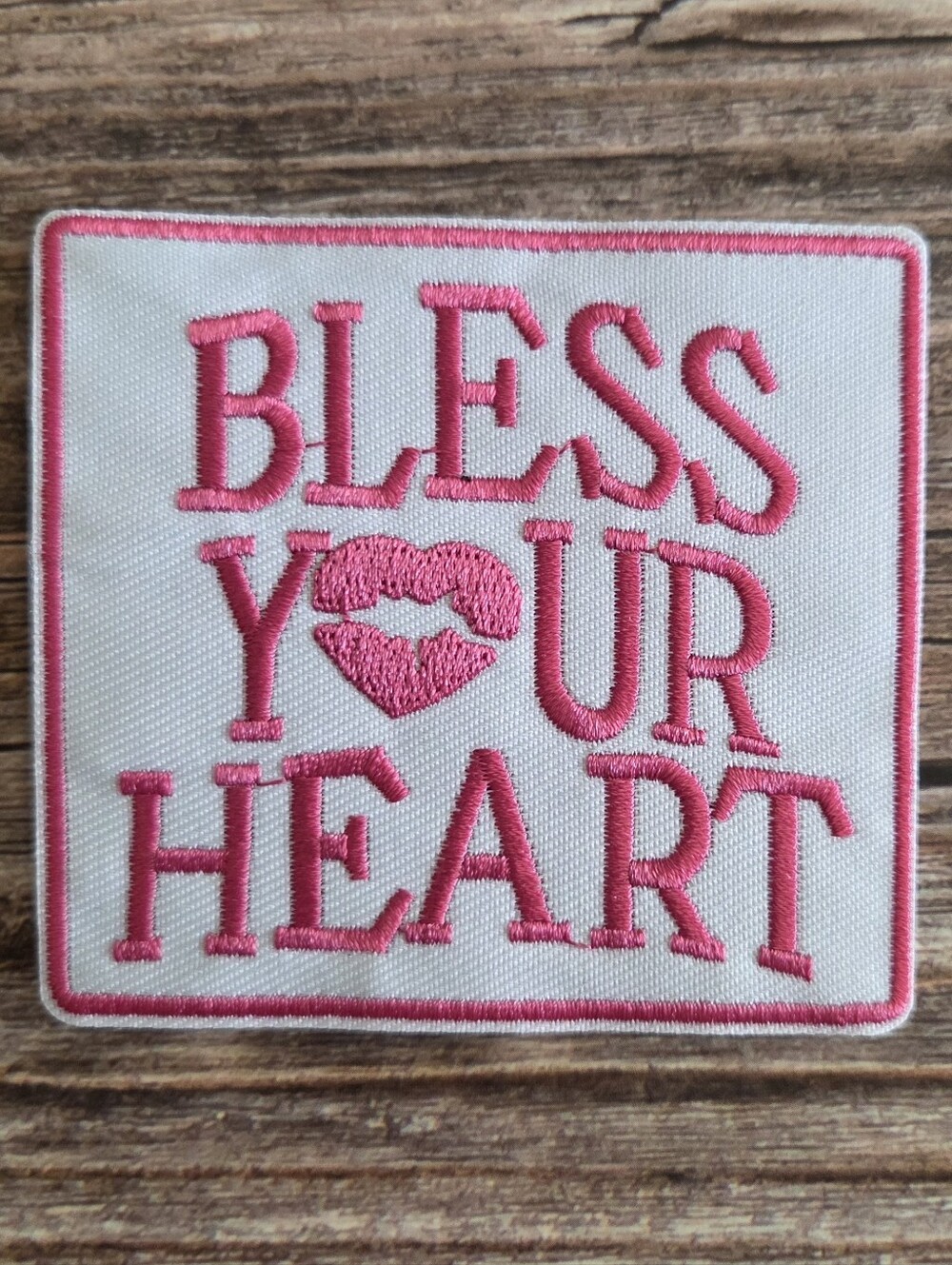 Bless Your Heart Kiss Lips Country Western Southern Sarcasm Iron On Patch